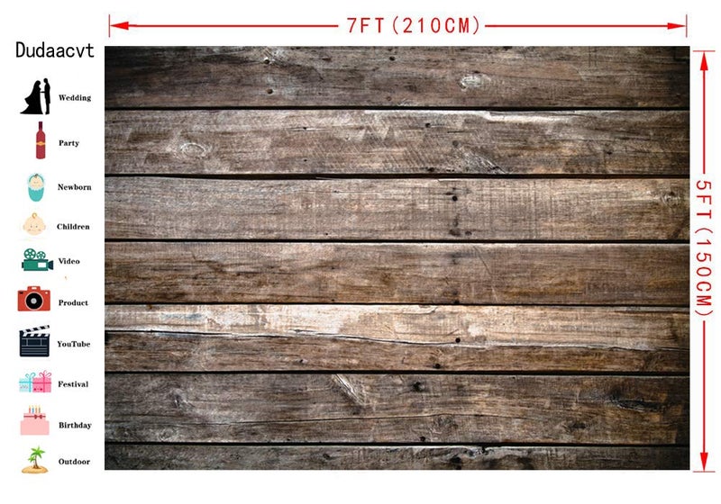 Dudaacvt 7x5ft Brown Wood Backdrop Photography Backdrop Wood Floor Wall Background Newborn Baby Photo Backgrounds for Photography Studio Home Decoration D339 - Image 4